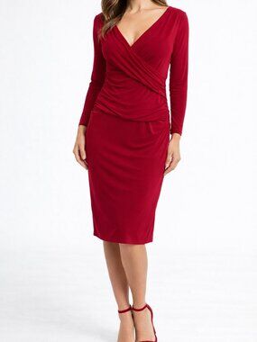 carmen marc valvo cocktail dress, art red, small NWT